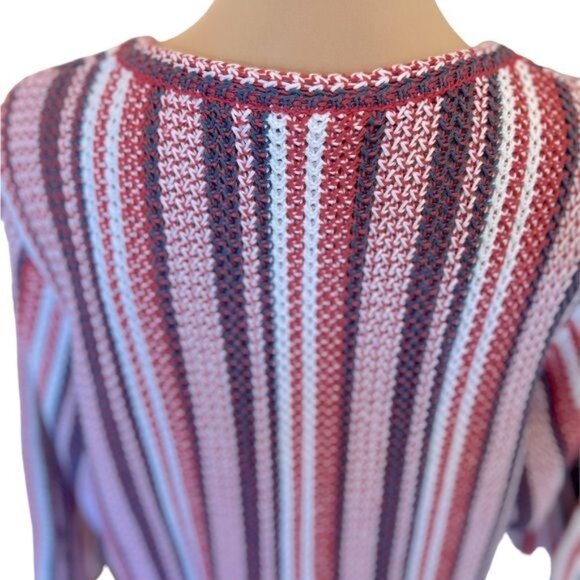Soft Surroundings MONTEGO BAY knit 3/4 sleeve sweater size 1X Striped - Picture 8 of 11